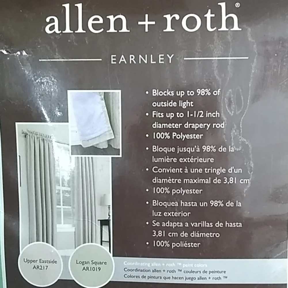 allen+roth Earnley Lined Rod Pocket Blackout pnl